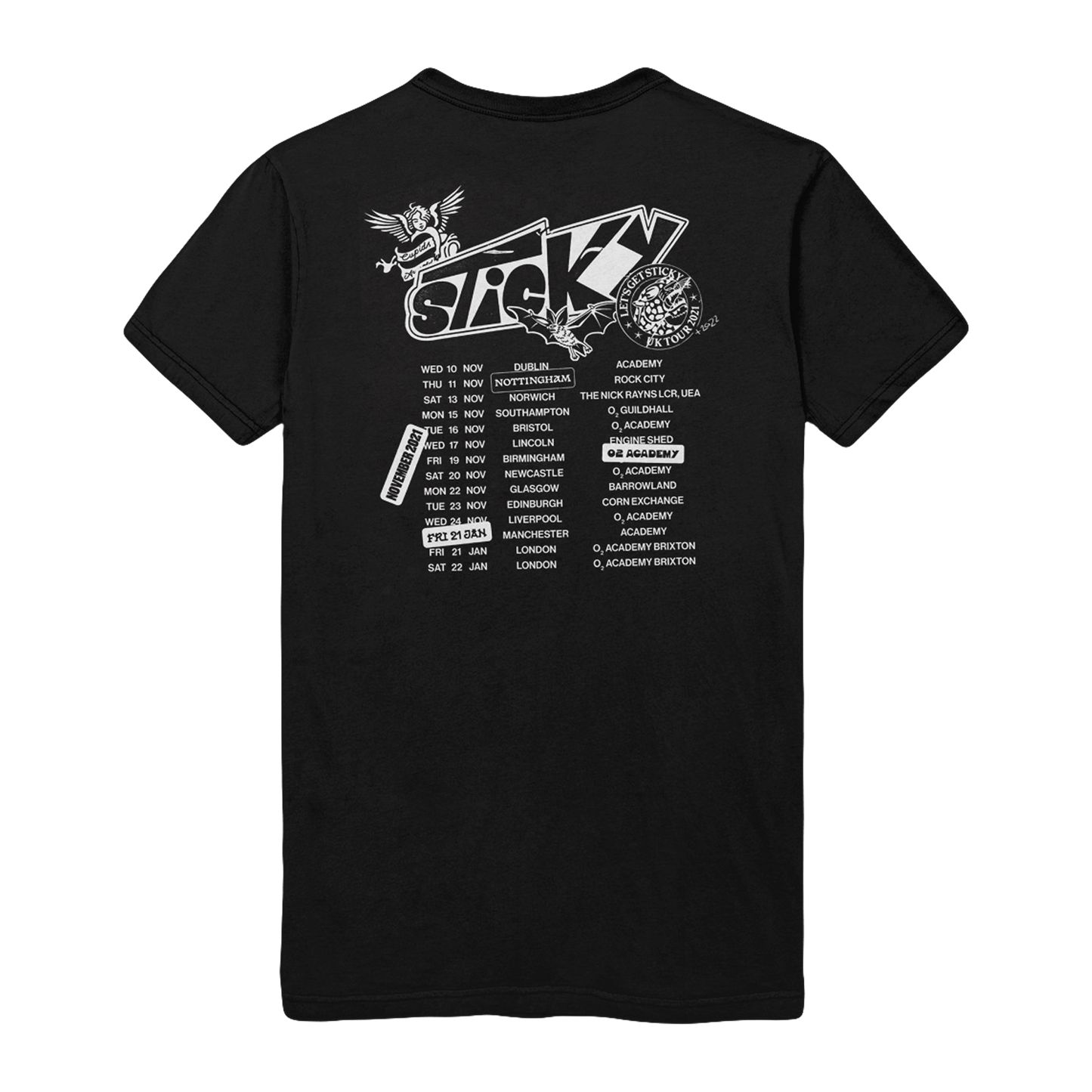 Sticky UK '21 Tour Black T-shirt